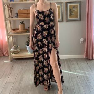 Black floral maxi dress
